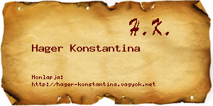 Hager Konstantina névjegykártya